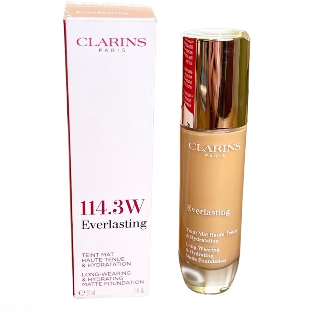 Full Size Clarins Everlasting Foundation 114.3W Brand New in Box $48 Retail